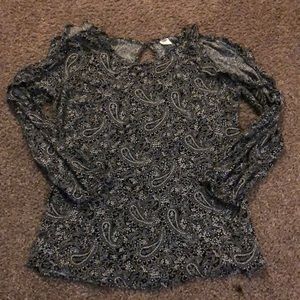 Ruffle cut out sleeve top